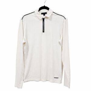 INC International Concepts White Quarter-Zip Top with Black Trim